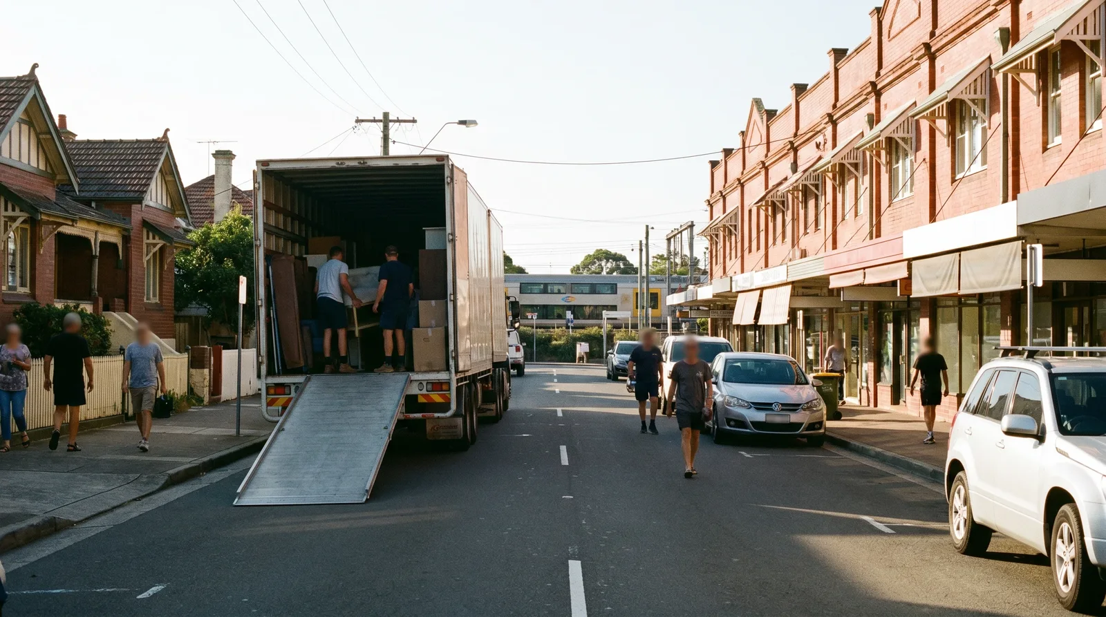 Removalists at work on a street in Sutherland